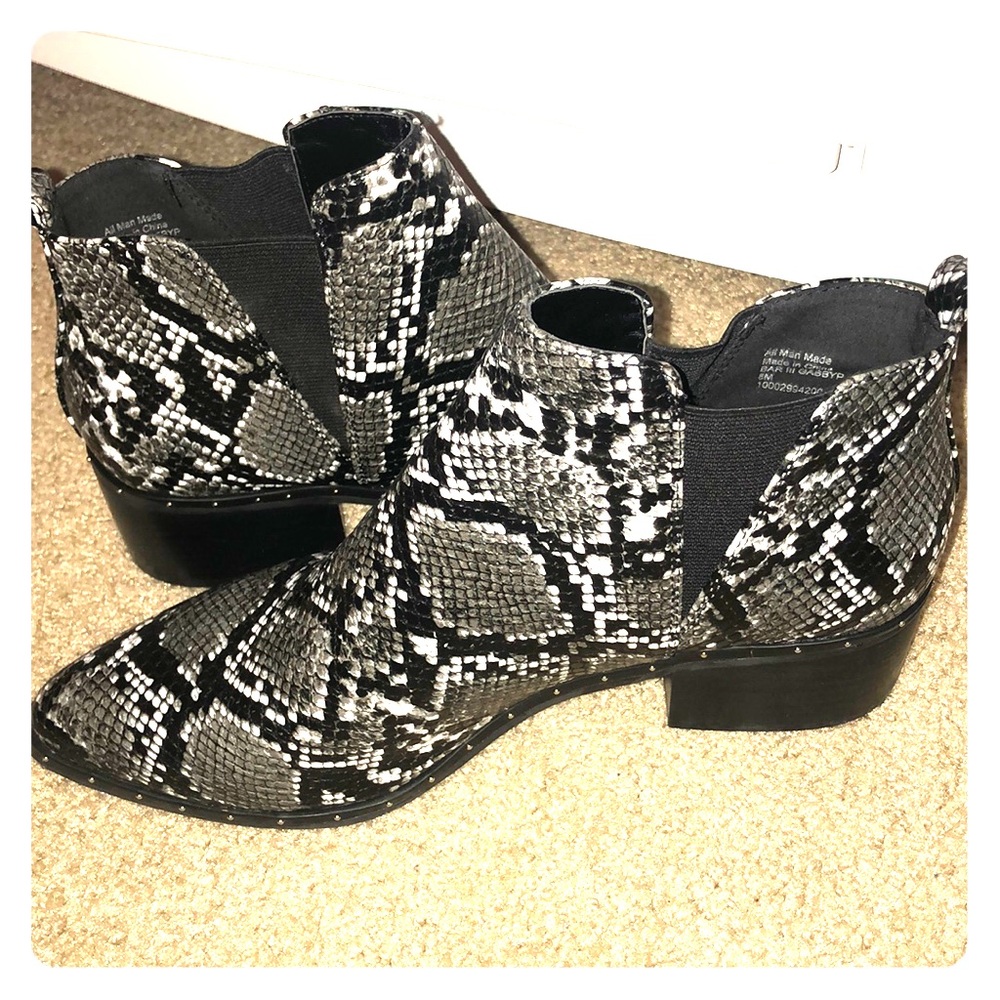 Black Snake Skin Booties